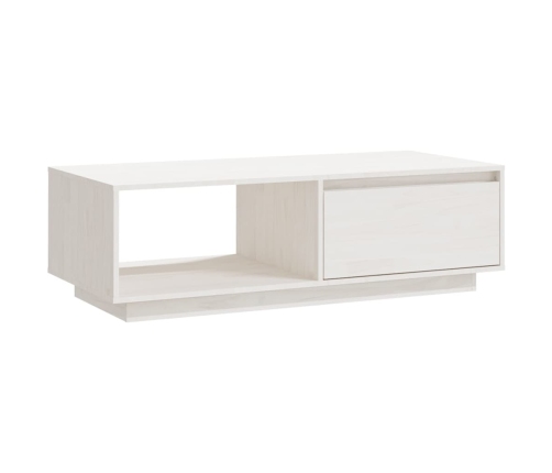 Mesa de centro de madera maciza de pino blanco 110x50x33,5 cm