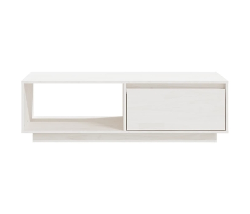 Mesa de centro de madera maciza de pino blanco 110x50x33,5 cm