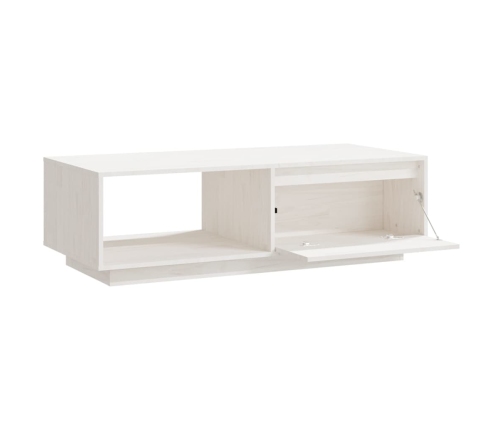 Mesa de centro de madera maciza de pino blanco 110x50x33,5 cm