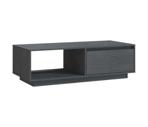 vidaXL Mesa de centro de madera maciza de pino gris 110x50x33,5 cm