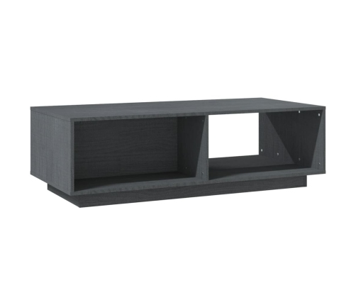 Mesa de centro de madera maciza de pino gris 110x50x33,5 cm