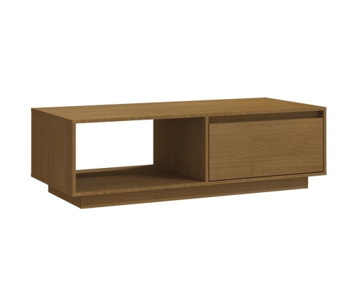 Mesa de centro de madera maciza pino marrón miel 110x50x33,5 cm