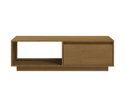 Mesa de centro de madera maciza pino marrón miel 110x50x33,5 cm