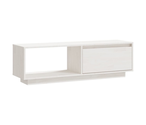 Mueble de TV de madera maciza de pino blanco 110x30x33,5 cm