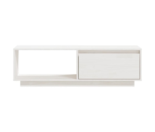 Mueble de TV de madera maciza de pino blanco 110x30x33,5 cm