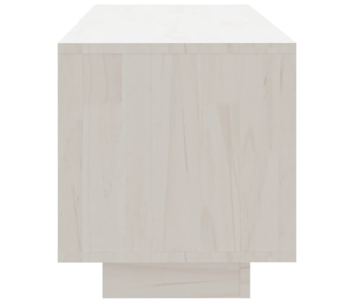 Mueble de TV de madera maciza de pino blanco 110x30x33,5 cm