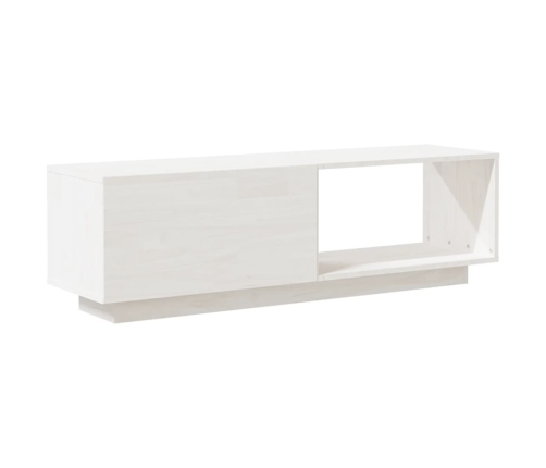 Mueble de TV de madera maciza de pino blanco 110x30x33,5 cm