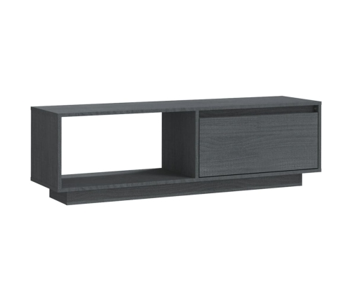 Mueble de TV de madera maciza de pino gris 110x30x33,5 cm