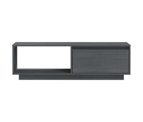 Mueble de TV de madera maciza de pino gris 110x30x33,5 cm