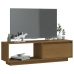 Mueble de TV de madera maciza pino marrón miel 110x30x33,5 cm