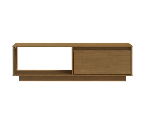 vidaXL Mueble de TV de madera maciza pino marrón miel 110x30x33,5 cm