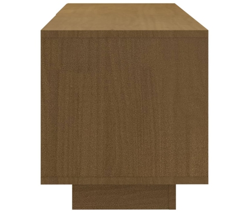 vidaXL Mueble de TV de madera maciza pino marrón miel 110x30x33,5 cm