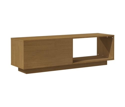 vidaXL Mueble de TV de madera maciza pino marrón miel 110x30x33,5 cm