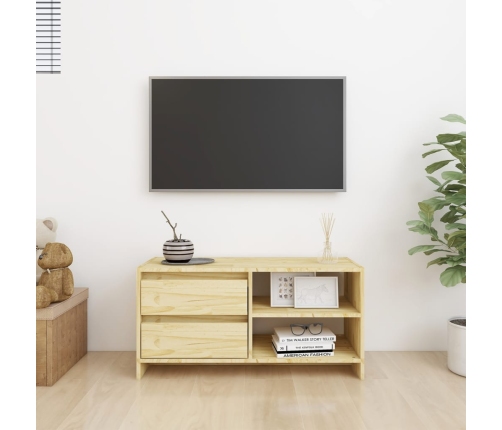 Mueble de TV madera maciza de pino 80x31x39 cm