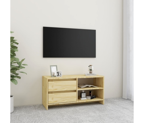 Mueble de TV madera maciza de pino 80x31x39 cm