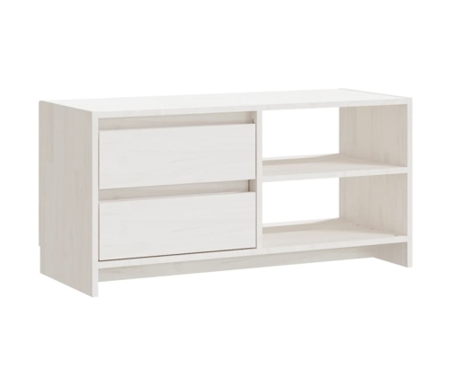 Mueble para TV de madera maciza de pino blanco 80x31x39 cm