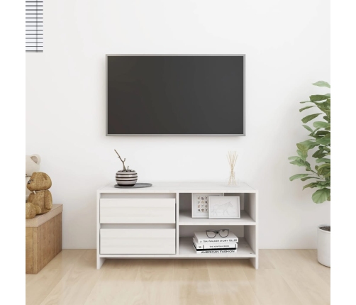 Mueble para TV de madera maciza de pino blanco 80x31x39 cm