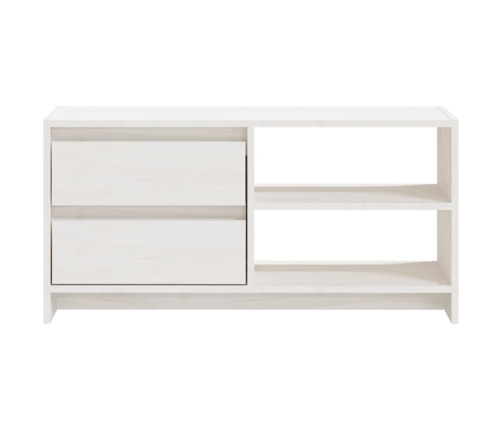 Mueble para TV de madera maciza de pino blanco 80x31x39 cm