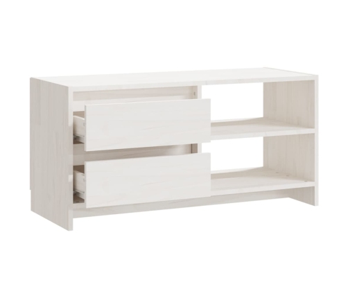 Mueble para TV de madera maciza de pino blanco 80x31x39 cm