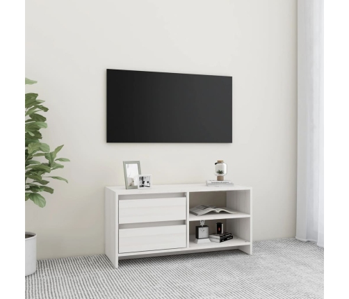 Mueble para TV de madera maciza de pino blanco 80x31x39 cm