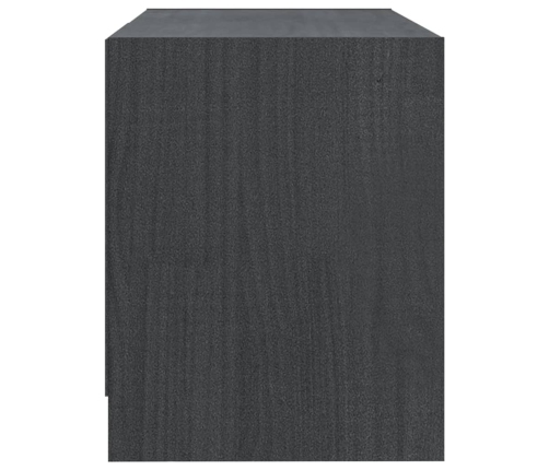 Mueble para TV de madera maciza de pino gris 80x31x39 cm