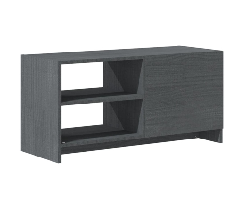 Mueble para TV de madera maciza de pino gris 80x31x39 cm