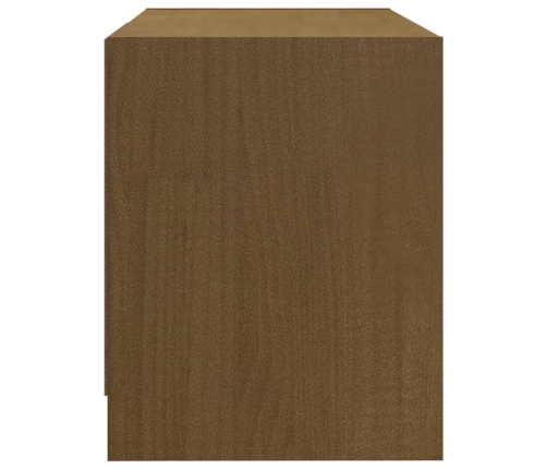 Mueble para TV de madera maciza pino marrón miel 80x31x39 cm