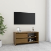 Mueble para TV de madera maciza pino marrón miel 80x31x39 cm