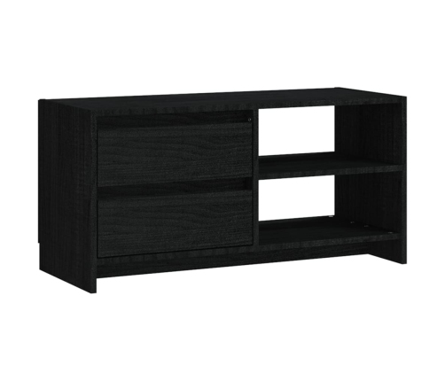 vidaXL Mueble de TV de madera maciza de pino negro 80x31x39 cm