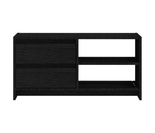 vidaXL Mueble de TV de madera maciza de pino negro 80x31x39 cm