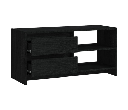 vidaXL Mueble de TV de madera maciza de pino negro 80x31x39 cm