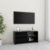 vidaXL Mueble de TV de madera maciza de pino negro 80x31x39 cm