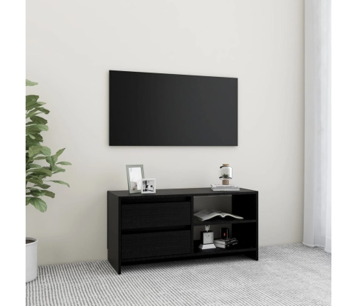 vidaXL Mueble de TV de madera maciza de pino negro 80x31x39 cm