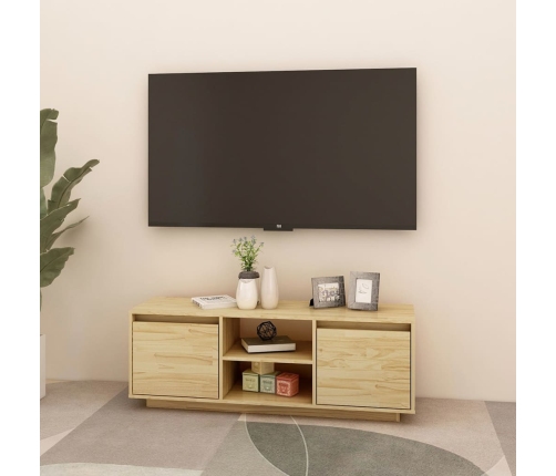 Mueble de TV madera maciza de pino 110x30x40 cm