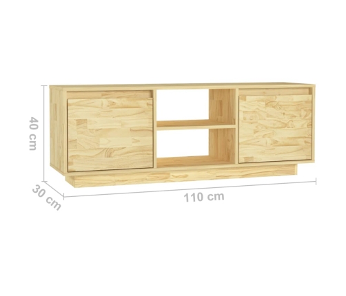 vidaXL Mueble de TV madera maciza de pino 110x30x40 cm