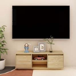 Mueble de TV madera maciza de pino 110x30x40 cm