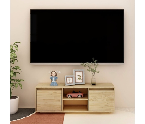 Mueble de TV madera maciza de pino 110x30x40 cm