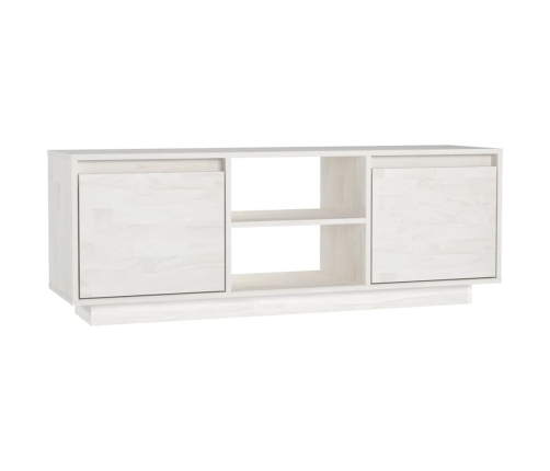 Mueble de TV madera maciza de pino blanco 110x30x40 cm