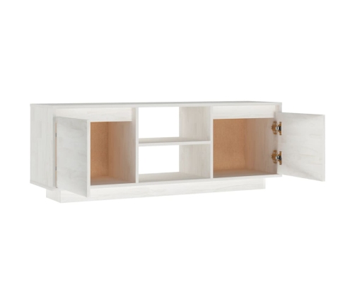 Mueble de TV madera maciza de pino blanco 110x30x40 cm