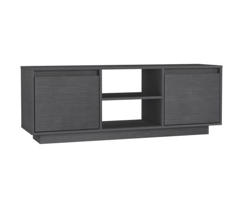 vidaXL Mueble de TV madera maciza de pino gris 110x30x40 cm