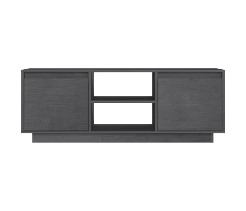 vidaXL Mueble de TV madera maciza de pino gris 110x30x40 cm