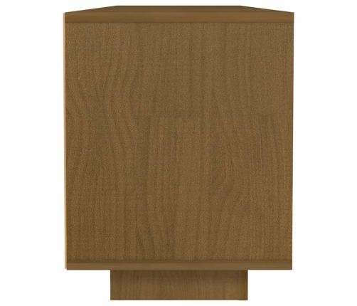 Mueble de TV de madera maciza pino marrón miel 110x30x40 cm