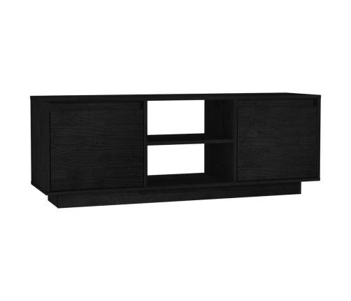 Mueble de TV madera maciza de pino negro 110x30x40 cm