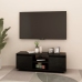 Mueble de TV madera maciza de pino negro 110x30x40 cm