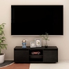 Mueble de TV madera maciza de pino negro 110x30x40 cm