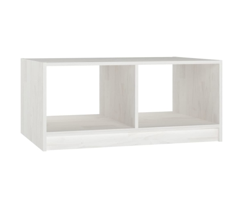 vidaXL Mesa de centro de madera maciza de pino blanco 75x50x33,5 cm