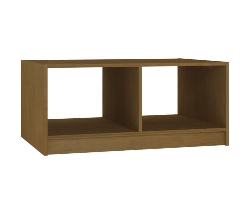 Mesa de centro madera maciza pino marrón miel 75x50x33,5 cm