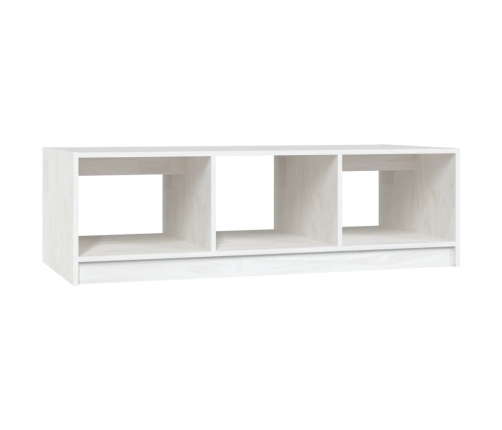 Mesa de centro de madera maciza de pino blanco 110x50x34 cm