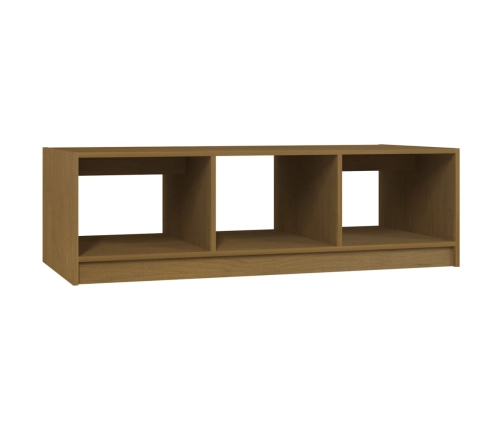 vidaXL Mesa de centro de madera maciza pino marrón miel 110x50x34 cm