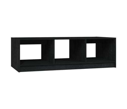 vidaXL Mesa de centro de madera maciza de pino negro 110x50x34 cm